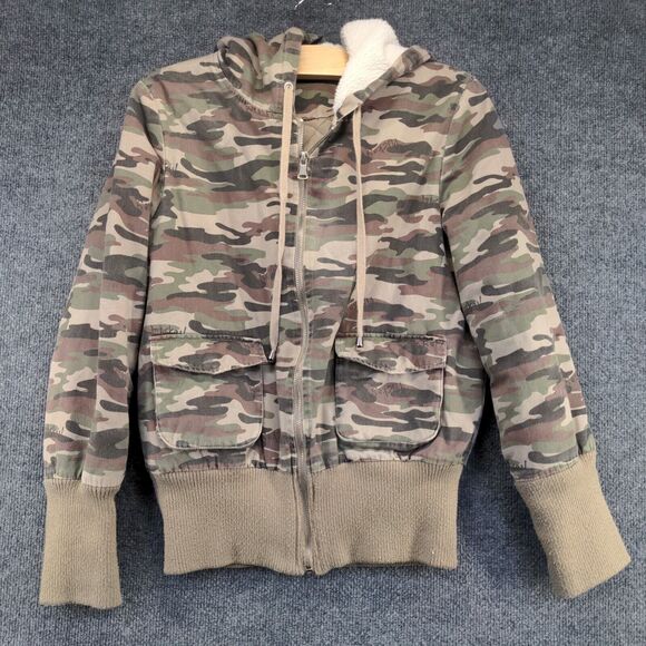Disney Men's Full Zip Quilted Lined Hooded Jacket Camouflage M Mickey - Picture 2 of 13